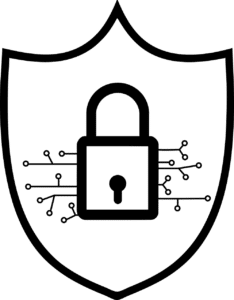 Free cybersecurity padlock shield vector